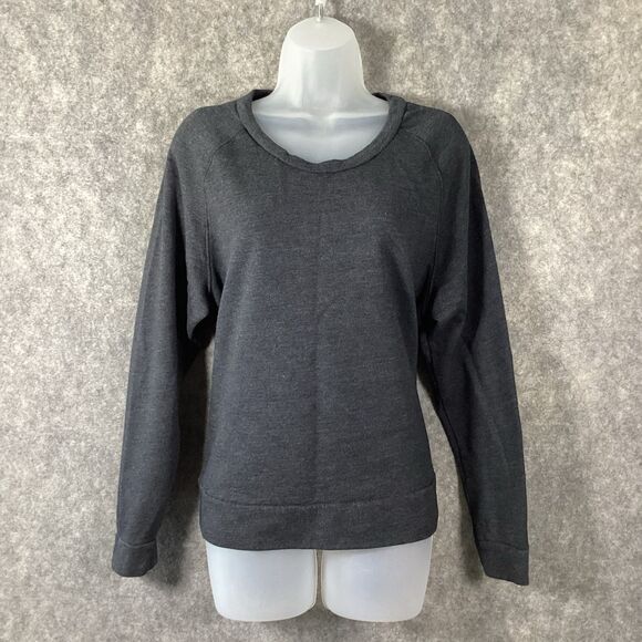 Stateside Women’s Medium Sweatshirt Crew Neck Charcoal Gray Pullover Casual Boho - Picture 3 of 13